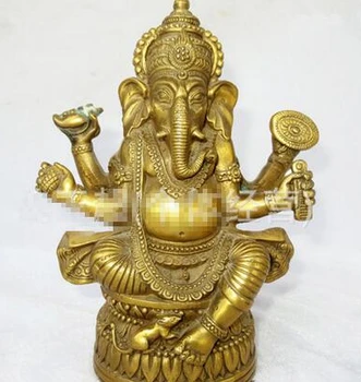 

Copper Elephant God Tibet Culture Brass Ganapati Ganesh Lord Ganesha Statue Buddha Home Office wholesale factory Bronze Arts