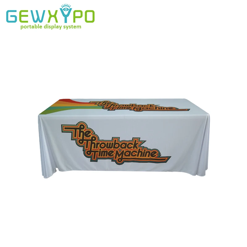 

Trade Show Events Premium 6ft Standard Advertising Table Cover/Tablecloth/Table Throw Four Side Full Color Custom Printing