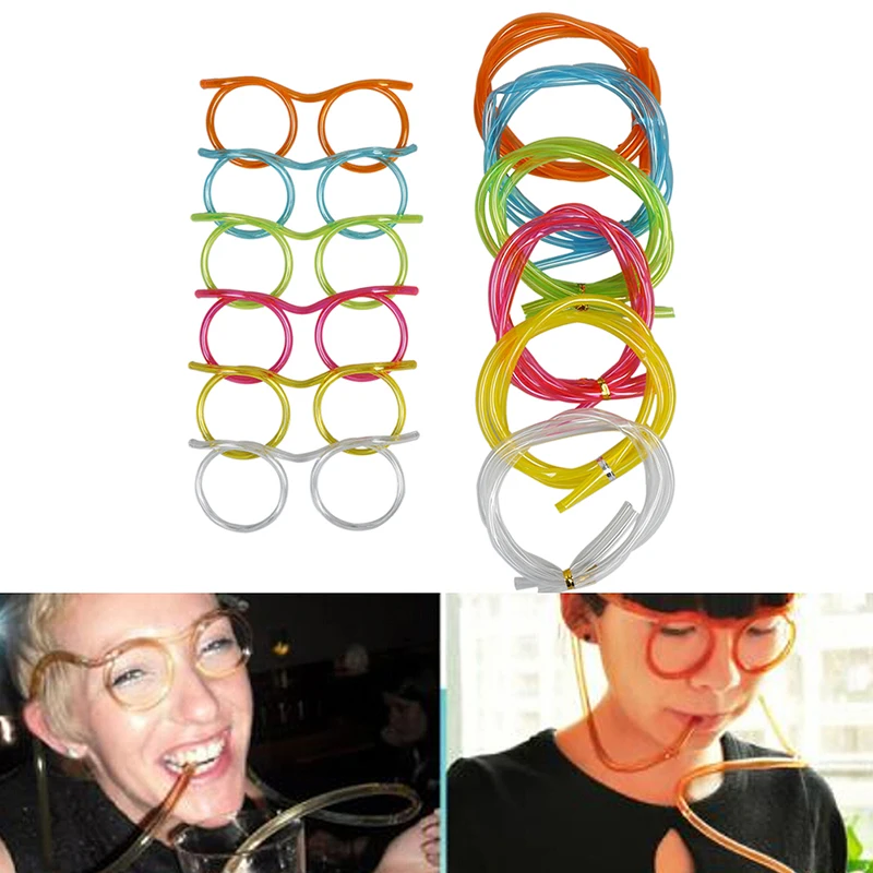 

Fun Soft Flexible Drinking Toys Party Joke Tube Tools Plastic Straw Toys for Children Funny Glasses Kids Baby Birthday Party Toy