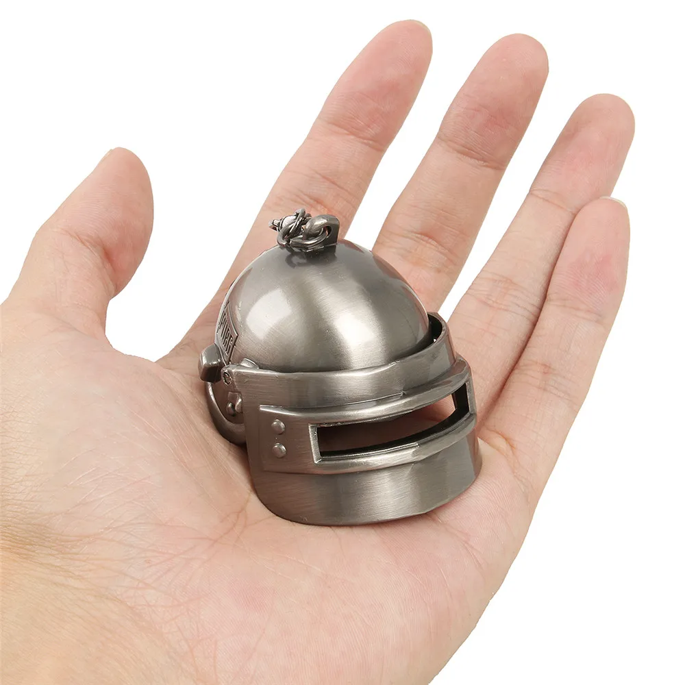  Takerlama Game Playerunknown Battlegrounds 3D Keychain PUBG Level 3 Helmet Alloy Keyring Jewelry Pe