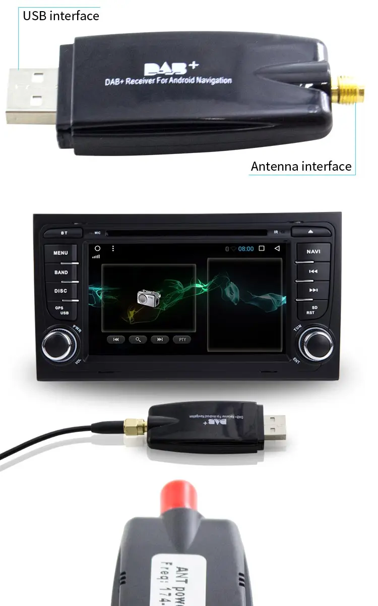 JDASTON usb DAB+ антенна usb ключ для Автомобильный dvd-плеер на основе Android Мини DAB антенна для Android автомобиля радио DAB применение для Европы