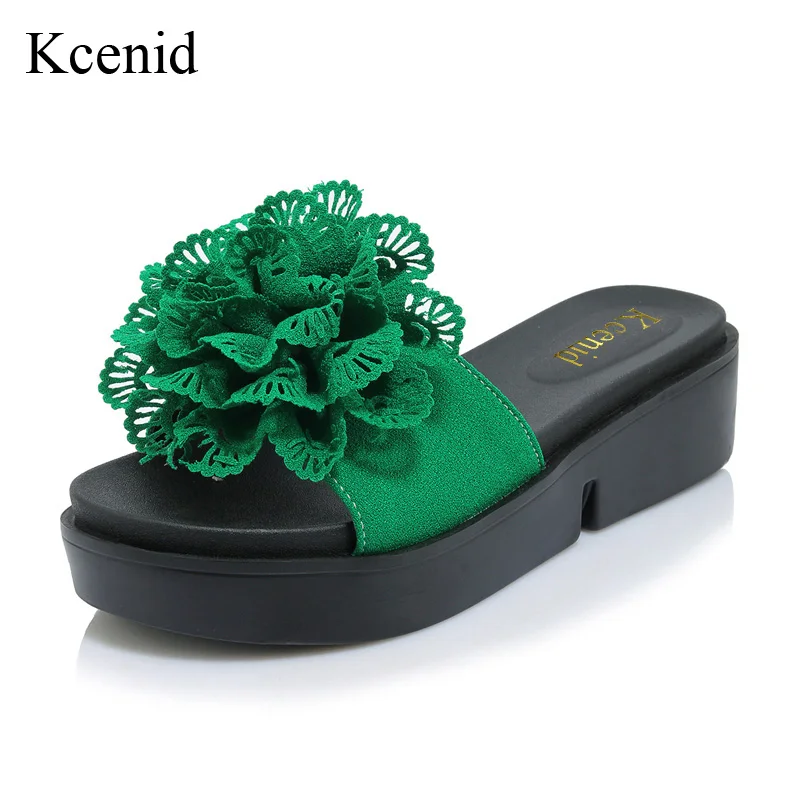 

Kcenid Plus size 33-44 newest fashion big flower open toe summer shoes woman platform slippers thick bottom sandalias mujer 2018