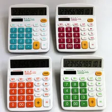 Красочный электронный калькулятор с большими кнопками Larg дисплей компьютер двойной солнечной энергии Настольный калькулятор ручной подарок