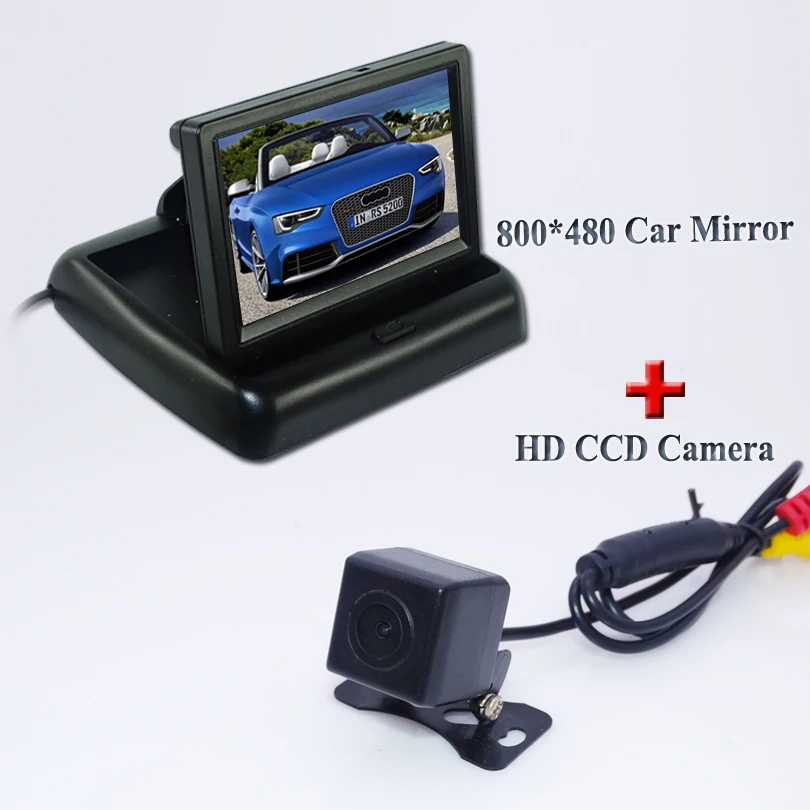 2 In 1 Parking Assistance System 4 3 Inch TFT LCD Car Reverse Rearview Monitor HD