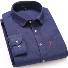 Новые весенние однотонные Цвет Для мужчин чистый Хлопковое платье-рубашка с длинным рукавом, теплый и мягкий матовый деловая, общественная Повседневная обувь мужская повседневная рубашка