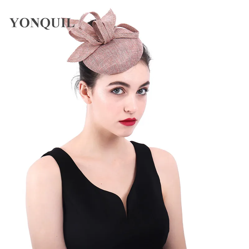 

peach hats fascinators accessories women wedding headwear headband bridal pillbox kenducky party fedora cap 2018 New arrival