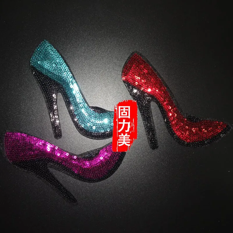 20pc high heel Shoes Fabric Patch Embroidery Iron On Patches For