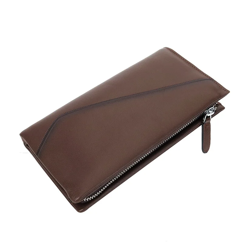 

2019 New Fashion Genuine Leather Long Men Day Clutches Male Handbag Large Capacity Business Men Wallet Purse Card Holder DC86