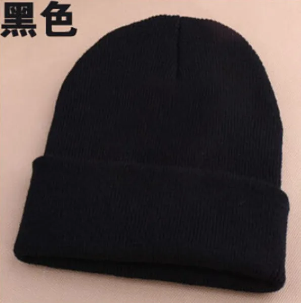 Новые модные зимние теплые вязаные шапки, шапка s Beanie, Модная вязаная Лыжная шапка для спорта на открытом воздухе, лыжная шапка для мужчин и женщин, мужская шапка - Цвет: Black