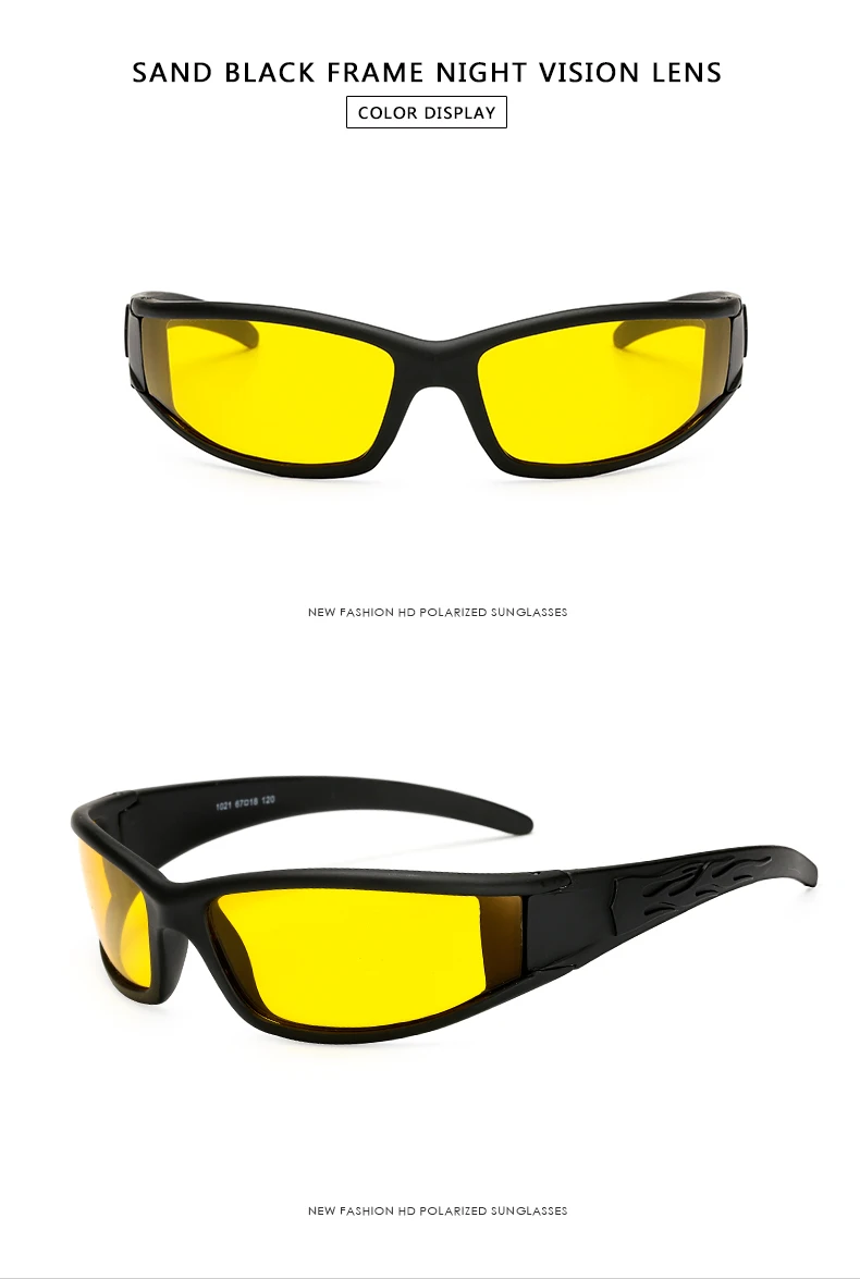 Длинные поляризационные очки для ночного вождения, для мужчин, высокое качество, антибликовые, безопасные, HD, для ночного видения, квадратные солнцезащитные очки, очки - Цвет линз: night vision