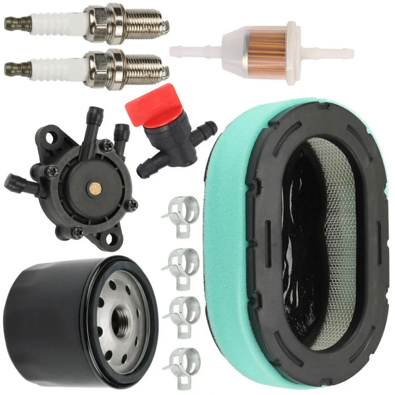 

For Kohler Engine Air Filter Oil Filter Fuel Pump For Kohler KT730 KT740 32-083-10S Filter Kit Engine Spark Plugs Globe Valve