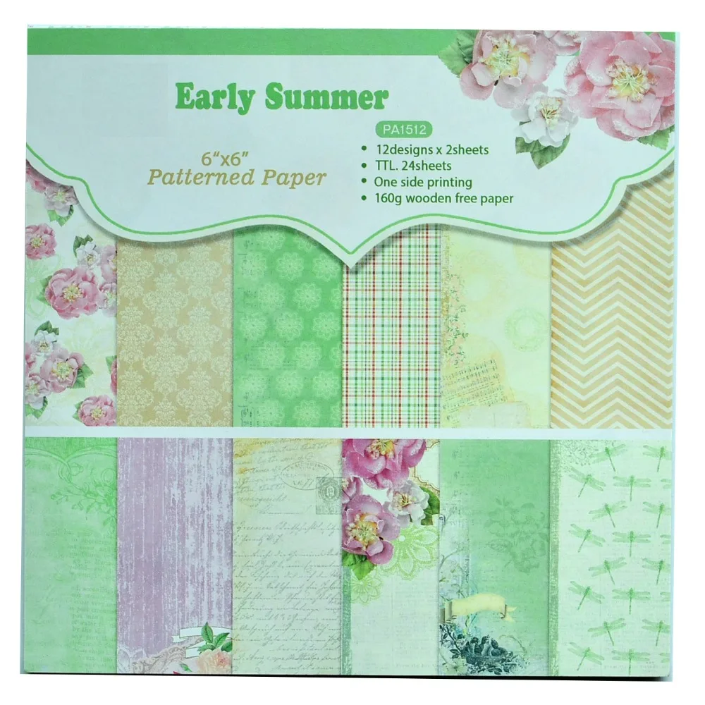 

DIY Photo Album Scrapbooking Papers Crafts Art Card 6" *6 " 24 Sheets /Set