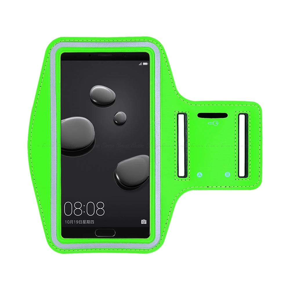 Спортивный Чехол для бега, езды на велосипеде, держатель для телефона, сумка для HuaWei mate RS S 7 8 9 10 30 20X5G Lite Pro, чехол с ремешком на руку - Цвет: Зеленый