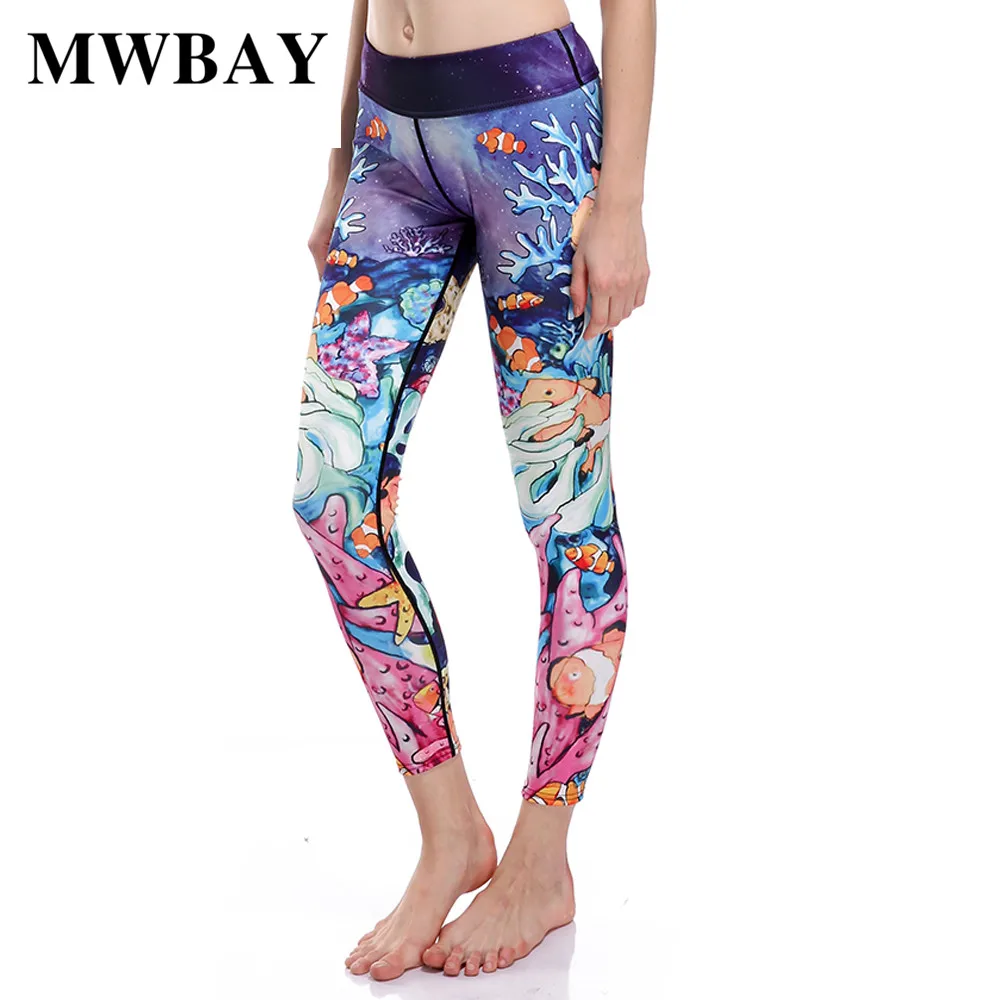 MWBAY Brand Bottom Pants Womens Mermaid Jellyfish Phoenix Camouflage