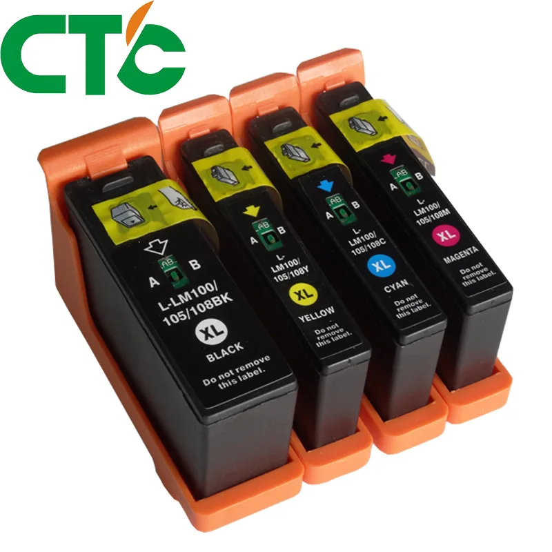 Картридж с чернилами 100 100XL LM100 105XL 108XL совместим Lexmark S305 S308 S405 S408 S505 S508 S605 S608 4 шт. |