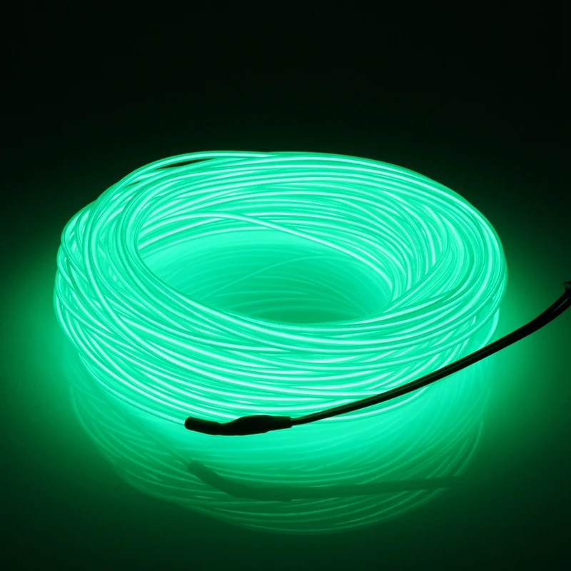Jiguoor 20 м EL светодиодные трубки гибкие мягкие провода Neon Glow автомобилей веревка газа Light Xmas Декор AC 12 В рождественские украшения дома