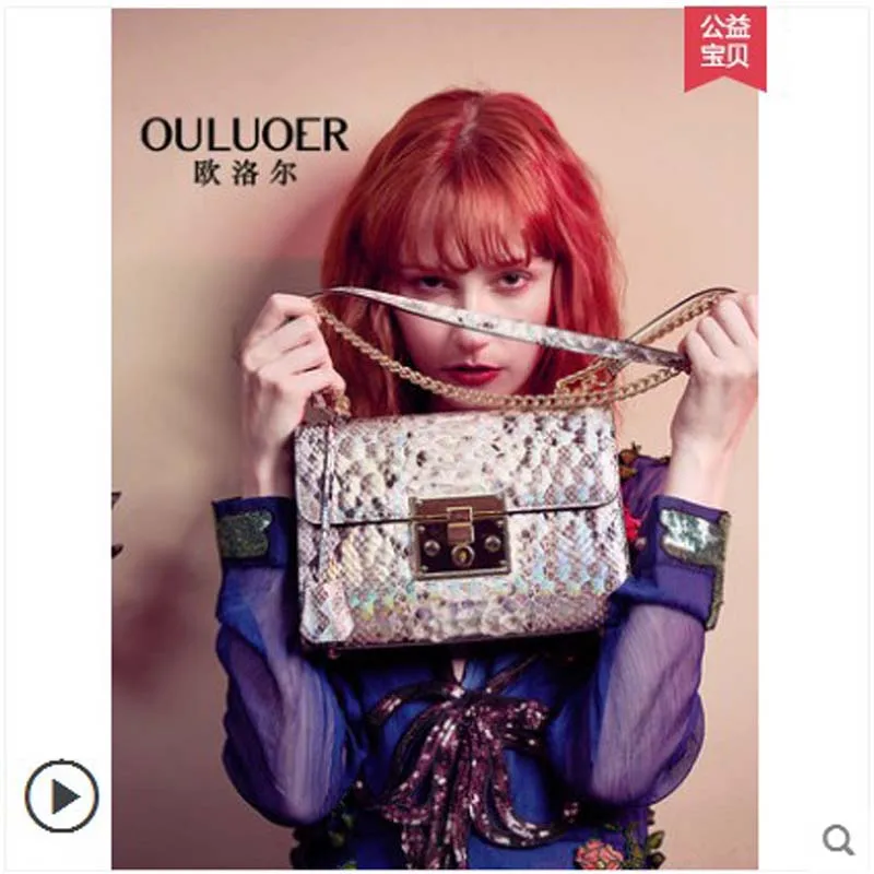 Authentic Mode Frauen Neue Python Ouluoer a2 Einzel 2018 Crossbody Leder A1 Kette Tasche tasche Trend schulter Haut 1dqdw7