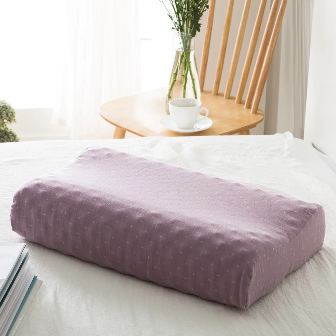 Новая тайская импортная подушка из натурального латекса Ортопедическая подушка для шеи Ортопедическая латексная подушка 60x40x12x10 см - Цвет: Розовый