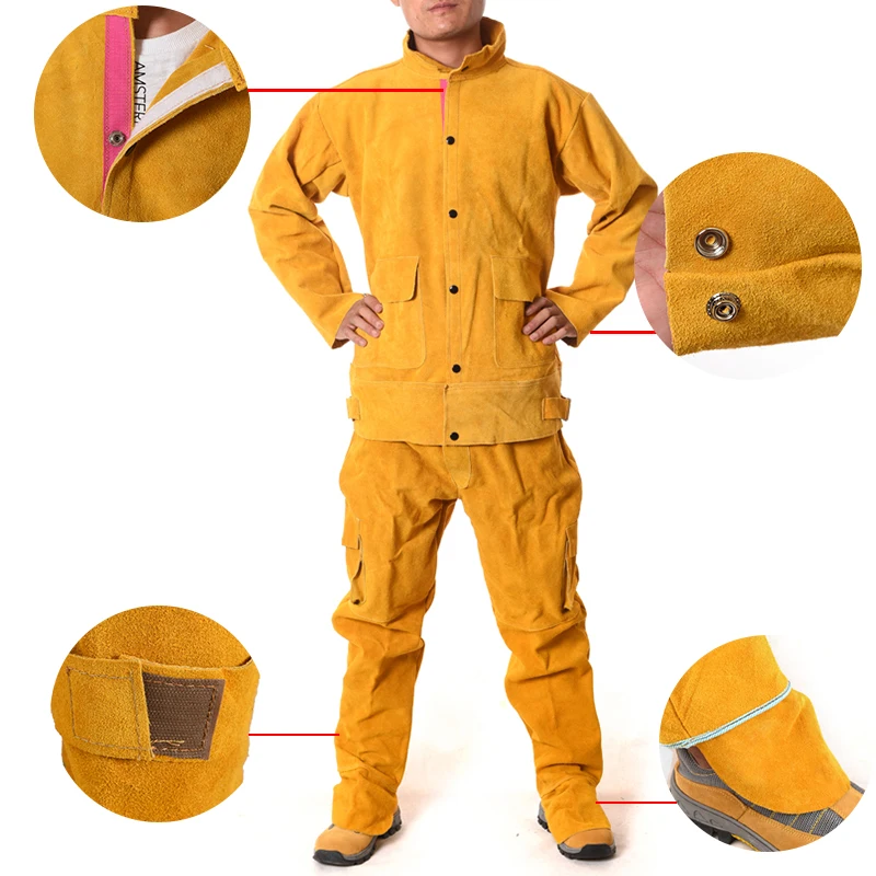 Cowhide Electric Welding Work Clothes Special Protective Clothing Anti