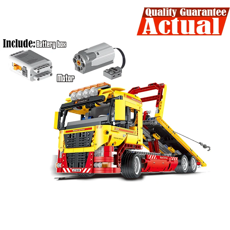 

LELE 38042 Flatbed Truck Technic Model Building Blocks Bricks Toys Educational For Children brinquedos Compatible legoINGly 8109