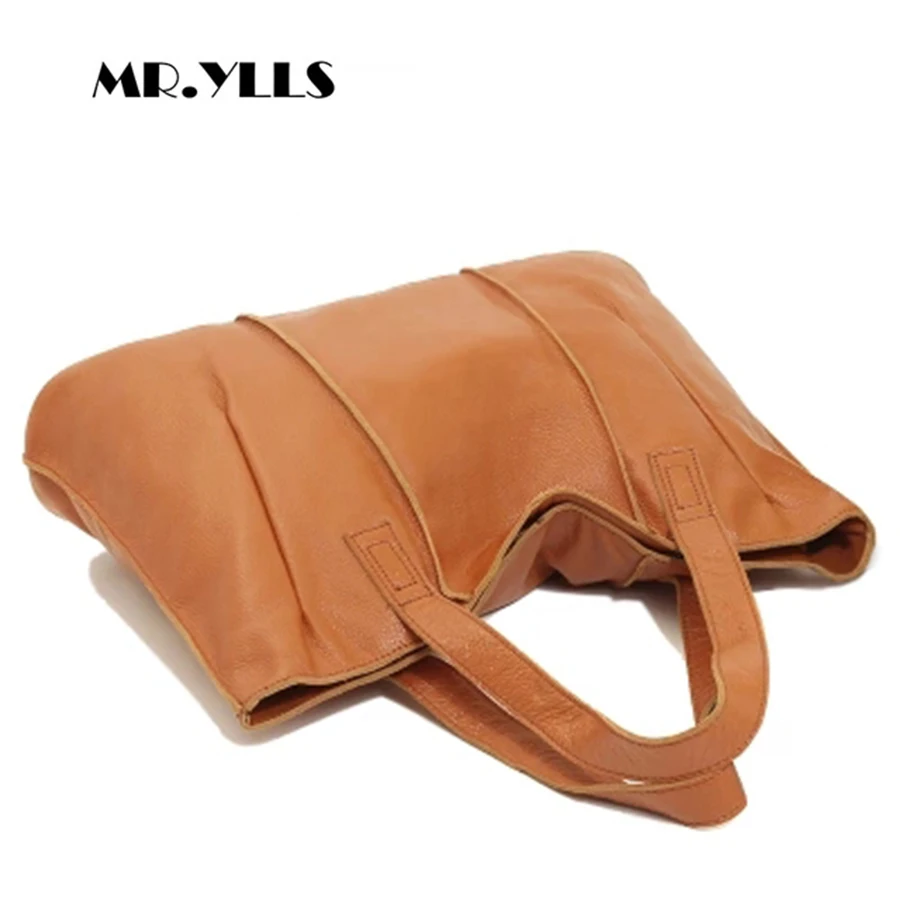 

Large Capacity Casual Tote Thread Women Bucket Genuine Leather Women Handbags Solid Zipper Females Shoulder Bags Feminine Blosa