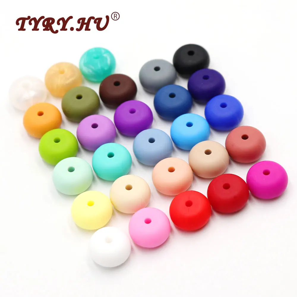 

500pc Silicone Teethers Abacus Beads without Join Line 100% Silicone Teething Beads Jewerly BPA Free Chew Necklace Stroller Toys