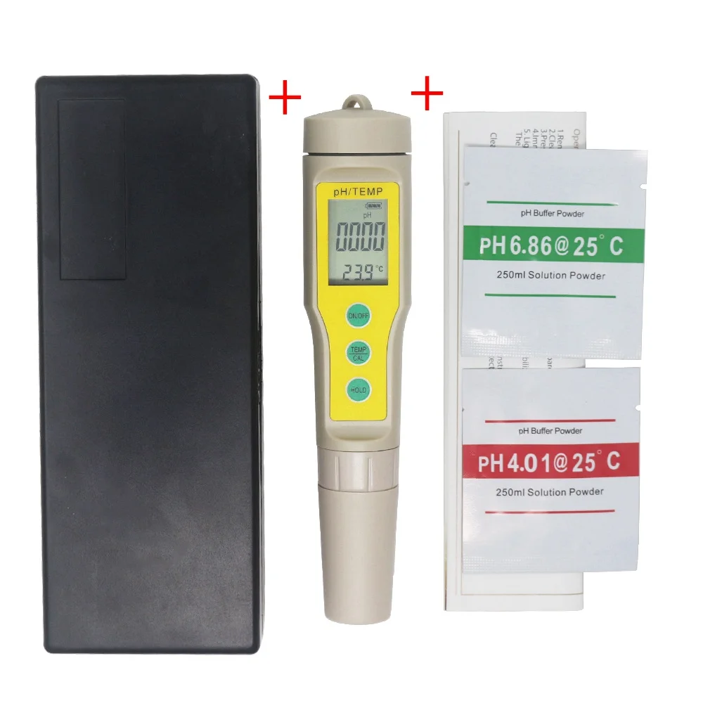 РН темп метр профессиональный рн тестер термометр водонепроницаемый кислотность метр ручка Тип анализа качества воды устройство - Цвет: With box