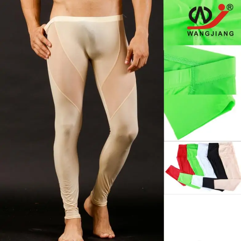 Winter Man Thermal Underwear Sexy Mesh Men Leggings Tights Long Underpants Skin 1004 CKU in