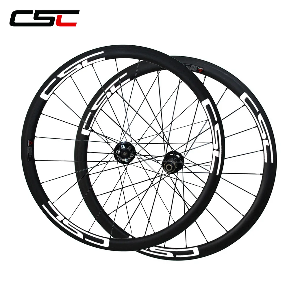 CSC велосипед wheelset 6 Болт дисковый тормоз 700C полностью углеродный 38 мм трубчатый