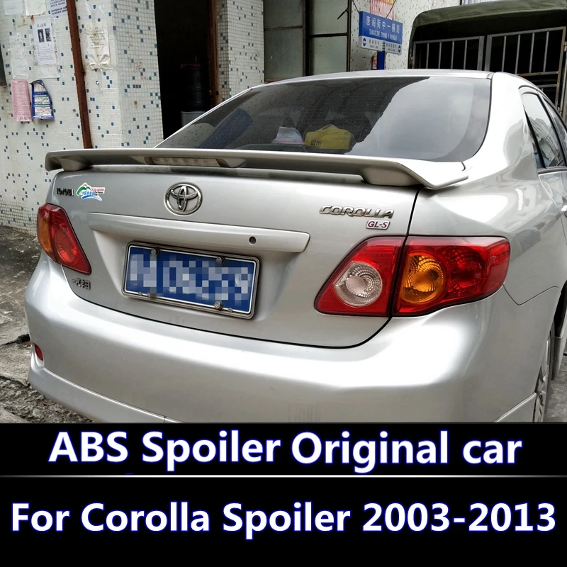 

For Toyota Corolla 2003-2013 Sedan Spoiler ABS material car rear wing primer color rear spoiler with LED brake light