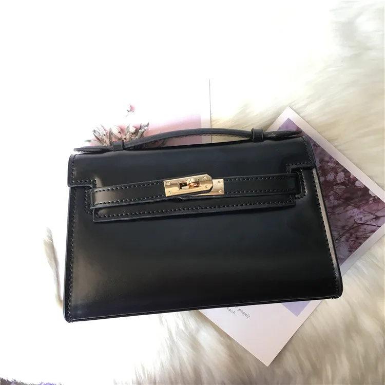 

Ladies leather dinner bags mini box leather hand bags plain shoulder diagonal portable bags