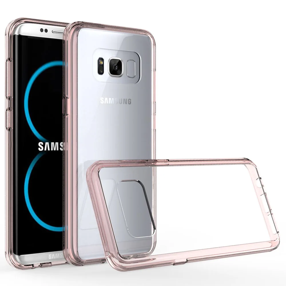 

TPU Frame Hard Acrylic Back Cases Shockproof Impact Protection Transparent Clear Cover For Samsung Galaxy S8 / Galaxy S8 Plus @