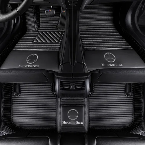 Пользовательские автомобильные коврики для Mercedes Benz все модели A B C E S класс W204 W205 W211 W212 W213 CLA GLC ML GLA GLE GL GLK с логотипом - Название цвета: black