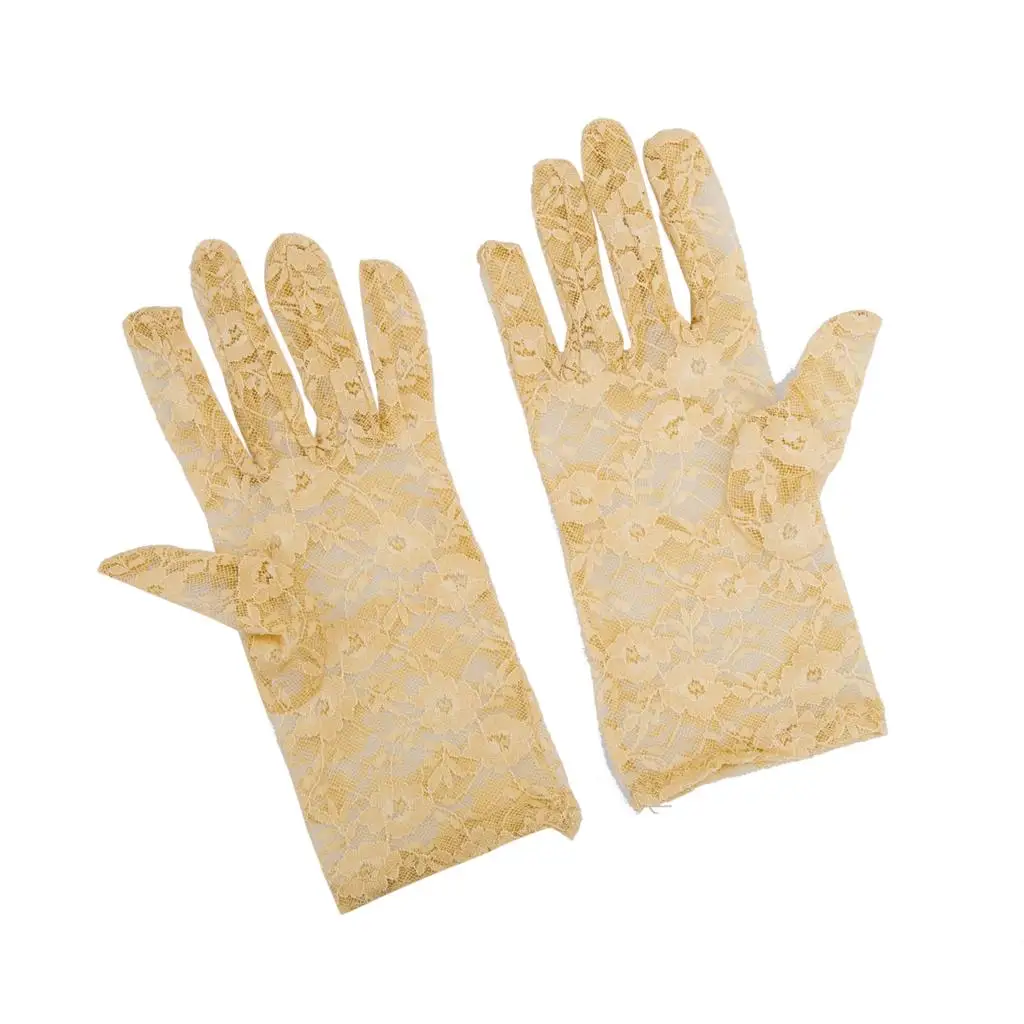 

SYB 2016 NEW New Elegant Ladies Short Lace Gloves Costume - Beige