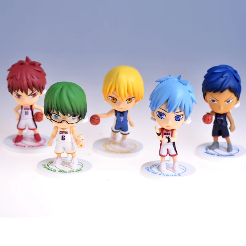 

5 Style Anime Kuroko's Basketball PVC Action Figure Kuroko Tetsuya Q version Collection Model Toy 10cm