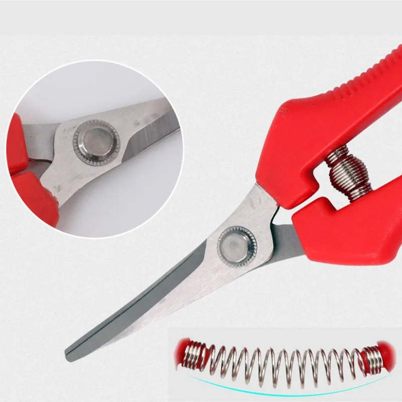 

Non-Slip Long Handle And Safety Lock Trimmer Secateurs With Bent Cutting Blades Gardening Scissors Hand Pruner