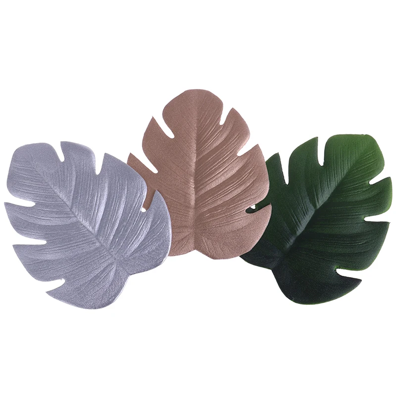 

Home Decor Placemat for Kitchen Dining Table Christmas Simulation Plant Palm Leaf EVA Table Mat Decorative Table Pad Coasters