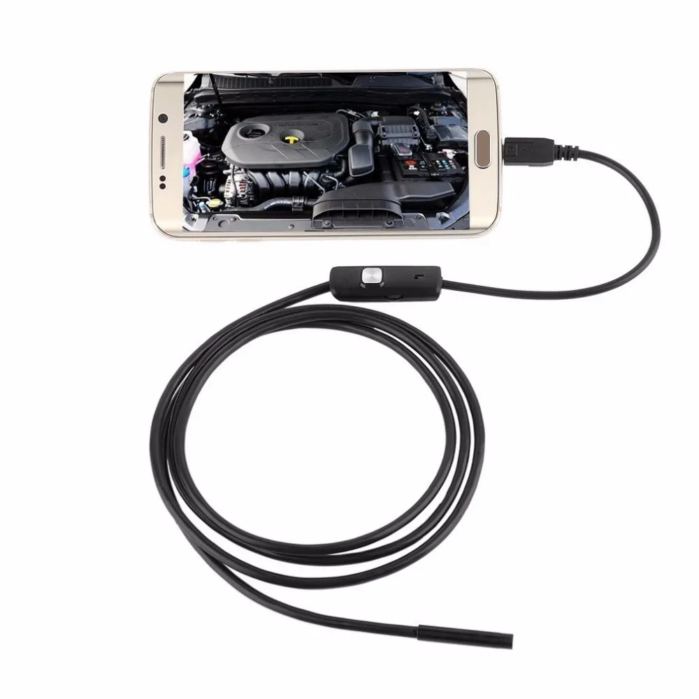 

LESHP 6 LED 7mm Lens Cable Waterproof Mini USB Inspection Borescope Camera For Android Endoscope 640*480 Phones/1280*720 PC