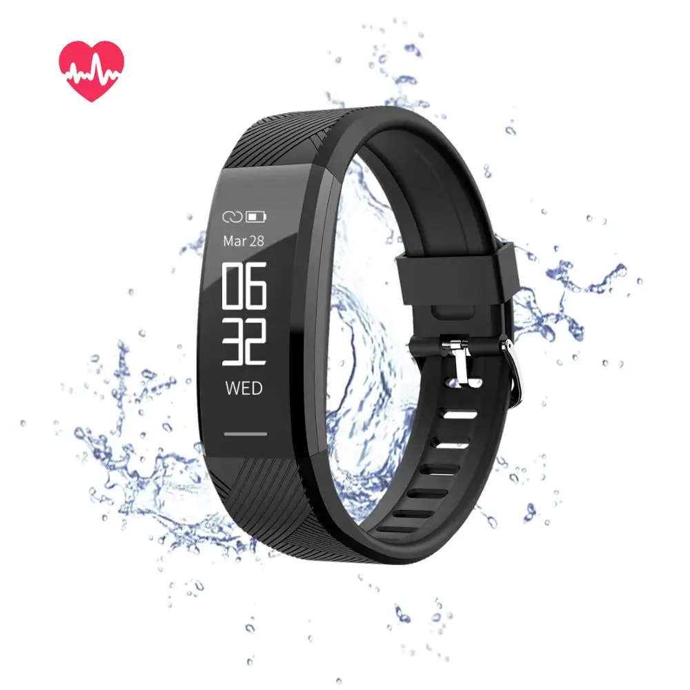 

Lantro JS Smart Wristband Heart Rate Monitor Blood Pressure Water Proof Blooth Control 0.96inch IPS Display Screen C11