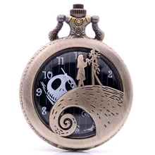 Кошмар перед Рождеством Салли Джек кварцевые карманные часы аналоговый кулон ожерелье Мужские Женские часы Рождественский подарок