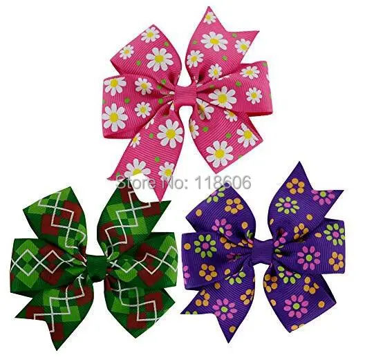 Baby Girl Cartoon Grosgrain Ribbon Boutique Hair Bows Alligator Clips1.jpg
