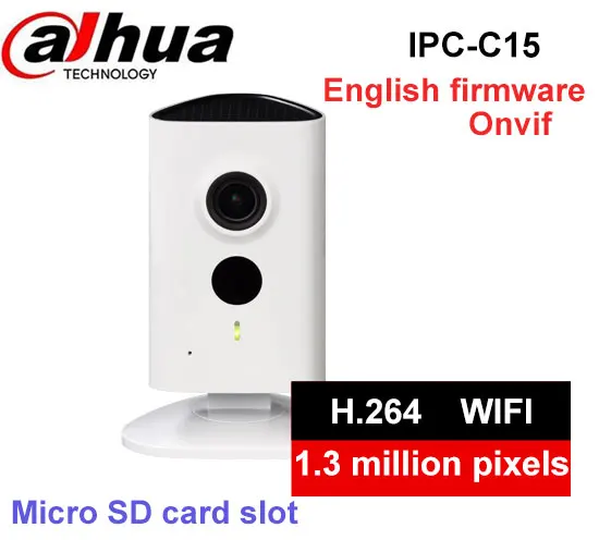

Dahua 1.3MP Wi-Fi PT Camera IPC-C15 Wireless Network Camera Easy4ip cloud support Sd card up to 128G Built-in Mic free shipping