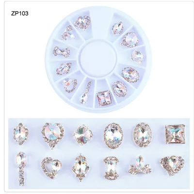 1 колесо камни для ногтей Кристаллы Стразы для ногтей(12 шт/колесо) алмазный камень драгоценные камни лак для ногтей УФ-Полировка камни и хрустальные подвески ZP101 - Цвет: ZP103