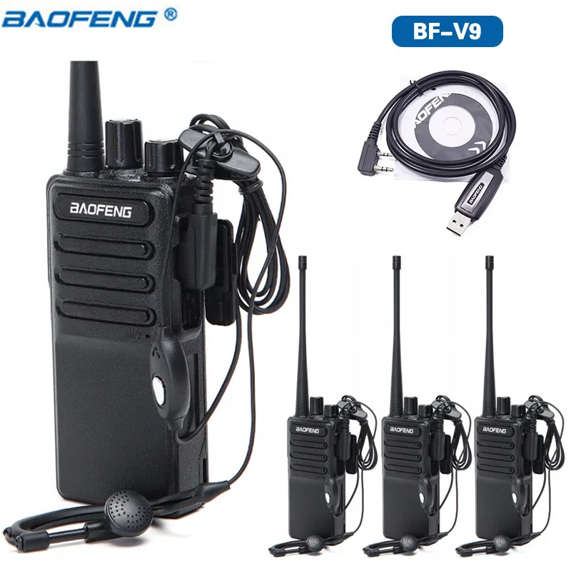 4 шт. Baofeng BF-V9 USB 5 В Быстрая зарядка Walkie Talkie 5 Вт UHF 400-470 МГц Ham CB портативный Радиоприемник набор обновление BF-888S bf888s - Цвет: add cable