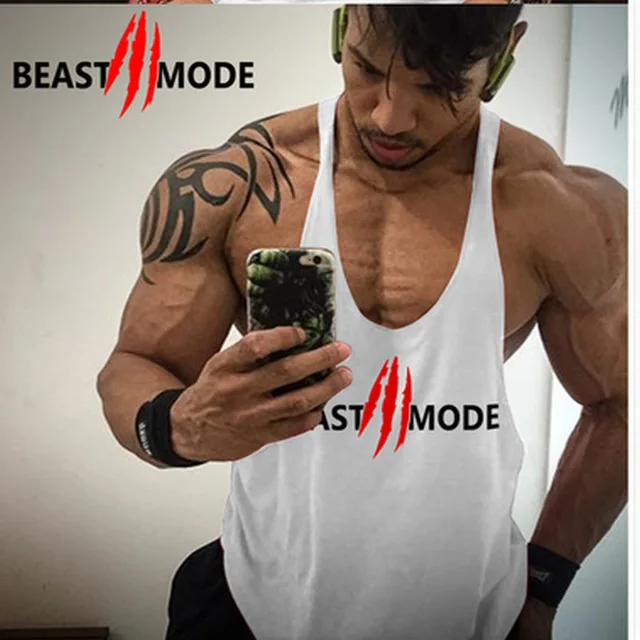 Gym deltoid брендовая одежда Beast Mode, майка для бодибилдинга, мужская майка для фитнеса, рубашка без рукавов, однотонная хлопковая майка