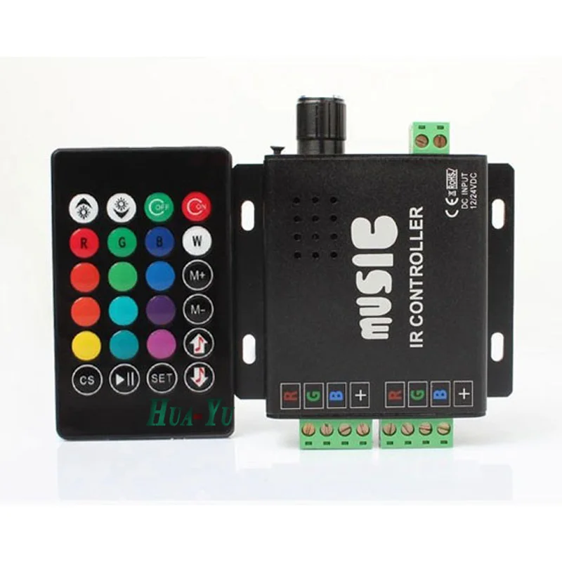 

Music RF wireless controller+24keys for strip light of Car 12V 24V 12A Brightness Dimmer for RGB strip light of car Freeshipping