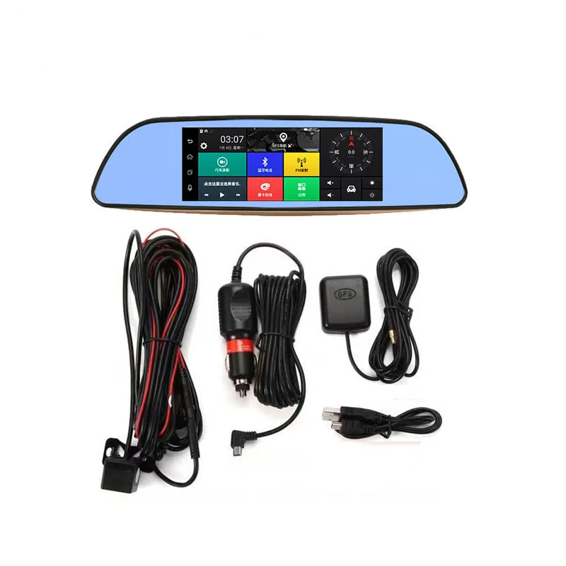 Автомобильный видеорегистратор с GPS навигацией Android 3G Wifi 7 дюймов Full HD 1080P двумя