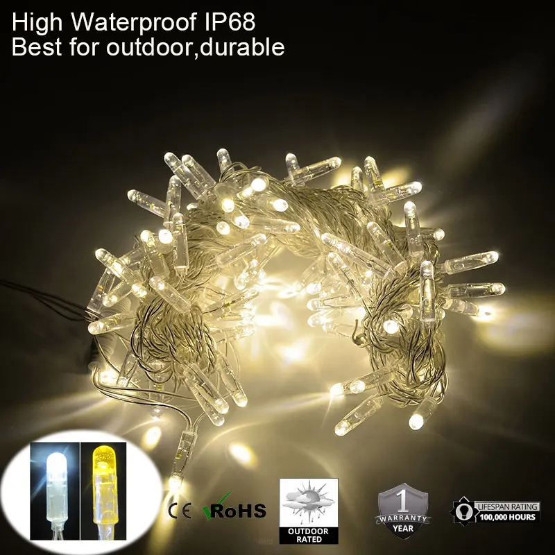 

32.8ft length outdoor LED string light good quality light chain backyard decor xmas lights string navidad festival lighting