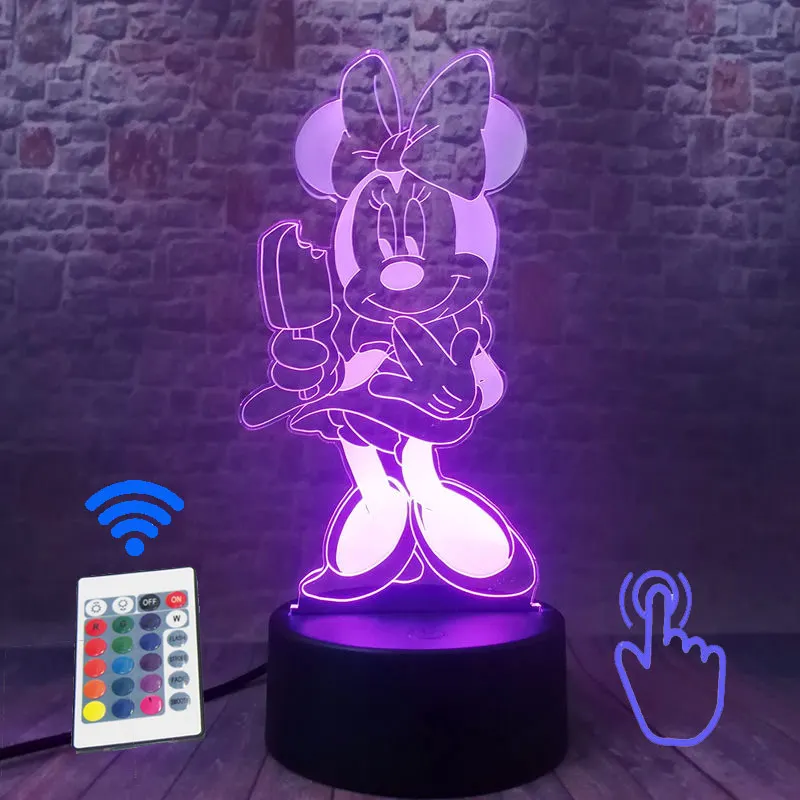 Микки Аниме Figma 3D светодиодный стол Ночной светильник 7 цветов Изменение сна светильник Мышь мягкий термополиуретановый чехол для телефона с Мышь фигурка из аниме «Astroboy(светильник-Набор для творчества, обучающая игрушка для малышей - Цвет: Remoter and Touch 5