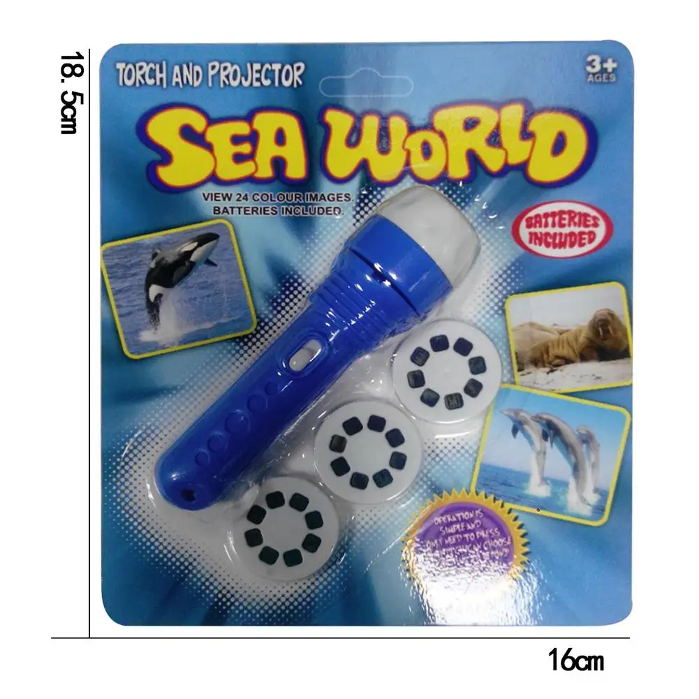 11,5 см мини светодиодный мини-проектор фонарик для сна Ночник детская игрушка фонарик динозавр космический океан проекция Flashlig - Испускаемый цвет: Marine life
